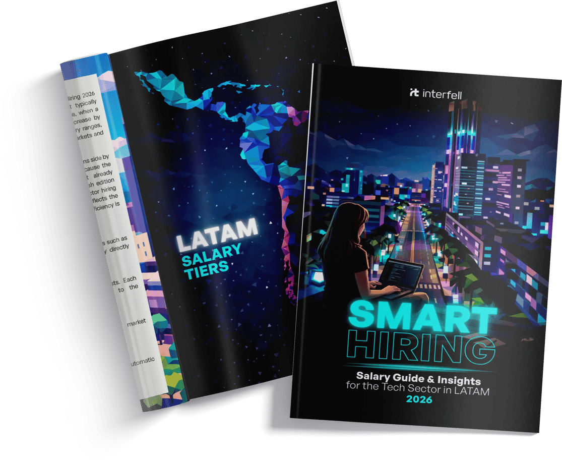 Mockup of the LATAM IT Salary Guide 2026 by Interfell