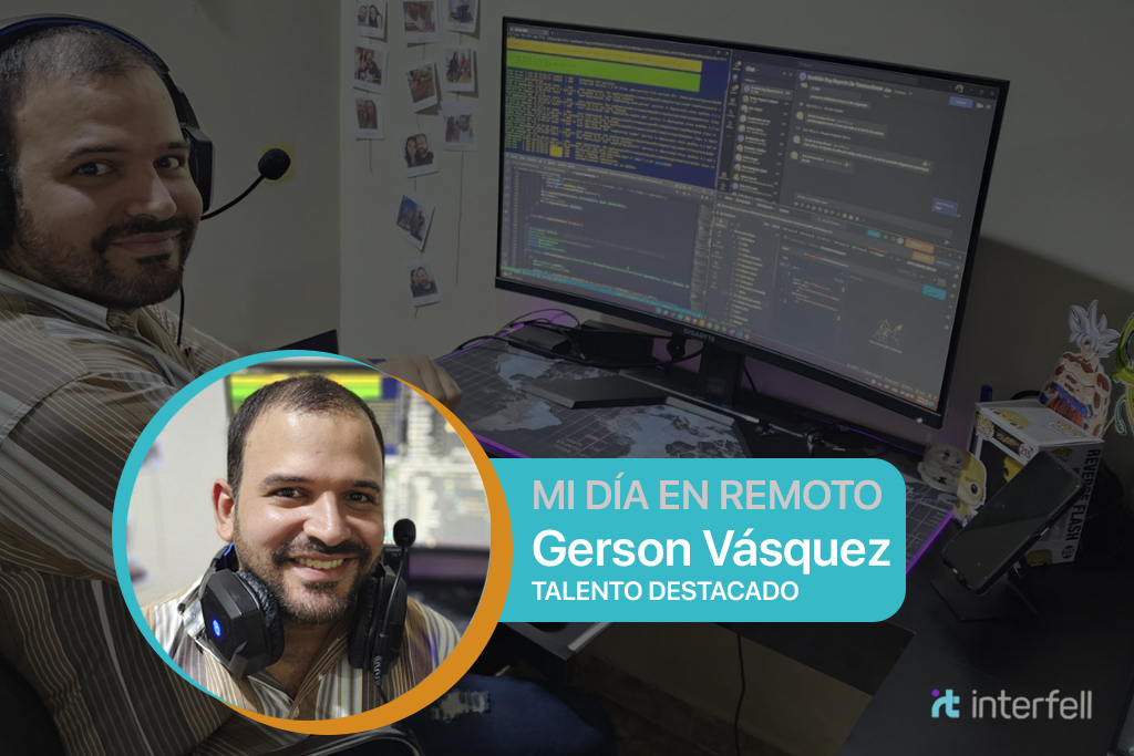 Gerson Vásquez trabajando remotamente
